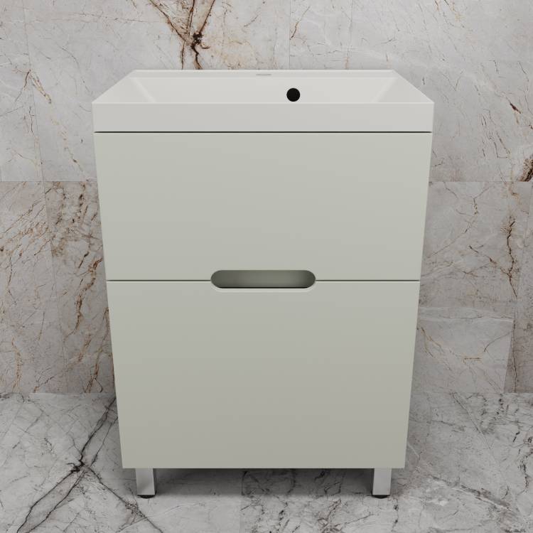 Тумба с раковиной Style Line Матис 60 напольная, олива, раковина жасмин, 82x60x45