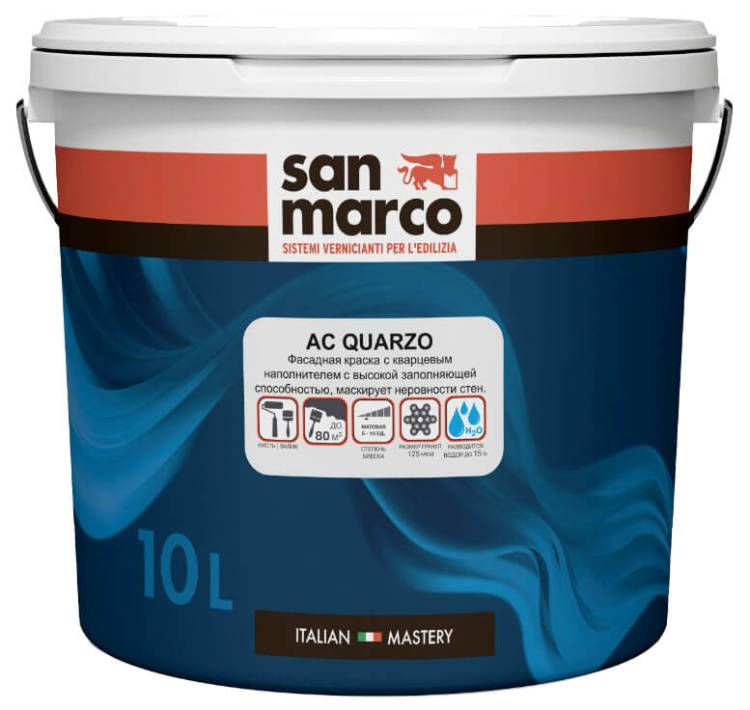 Фасадная краска San Marco AC Quarzo база Transparente 9.35 л