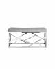 Банкетка Stool Group Арт Деко BENCH-016-GR вельвет серый, сталь серебро 100x46 фото 2