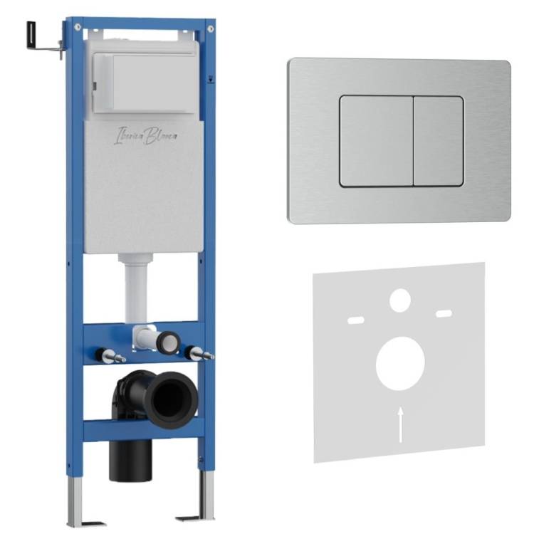 Система инсталляции для унитазов Iberica Blanca Inox-C IB.001M.1132 кнопка смыва хром матовый