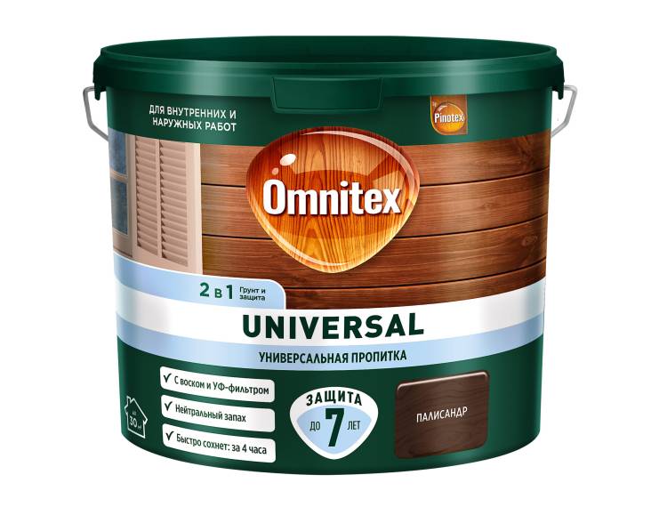Пропитка защитная для дерева Omnitex Universal палисандр 2.5 л