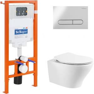 Комплект Belbagno Acqua BB340CHR/BB2020SC/BB002-80/BB005-PR-CHROME кнопка хром