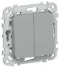 Выключатель 2-клавишный IEK Flite FI-V24-0-10-1-K03 серый