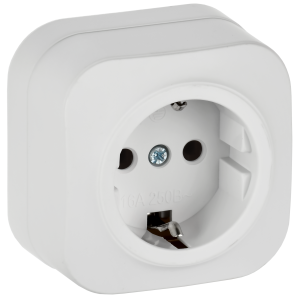 Розетка 1-местная с заземлением IEK Glory ERH11-K01M-16 белый матовый