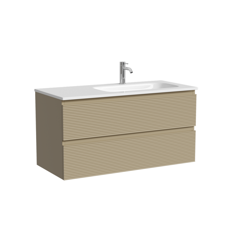 Тумба под раковину Sancos Folk FL100RCP подвесная, 99.5x44.5x50, правая, Капучино