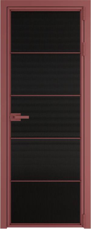 Межкомнатная дверь Profil Doors 5 AX цвет профиля Красный антрацит, стекло безопасное 6 мм мору черный 600x2000