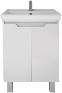 Тумба с раковиной Dreja Q Plus (D) 55 с опорами, белый глянец