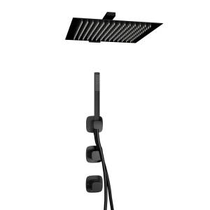 Душевой комплект Wasserkraft Nuthe A9151.264.219.162.327.242.217 с верхней душевой насадкой, черный, встраиваемый, с лейкой