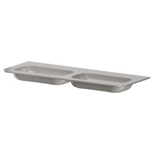 Раковина Armadi Art Voi 786-140-SF-SG без отв. двойная, Stone Finish Stone Grey, 140см