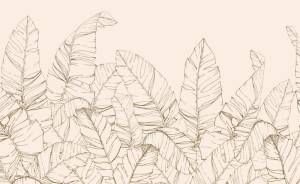 3D Фотообои Artegrafico «Композиция с листвой в песочных тонах» PL-082 акварель