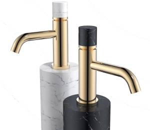 Смеситель для раковины Boheme Stick 121-G-MR-BLACK Gold Mramor Black