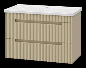 Тумба под раковину Brevita Ariana - 80 ARI-01080-03062Я подвесная, с 2 ящиками, капучино, эмаль