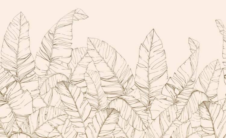 3D Фотообои Artegrafico «Композиция с листвой в песочных тонах» PL-082 акварель