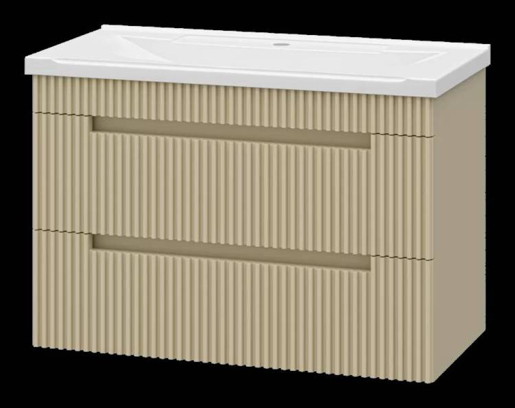 Тумба под раковину Brevita Ariana - 80 ARI-01080-03062Я подвесная, с 2 ящиками, капучино, эмаль