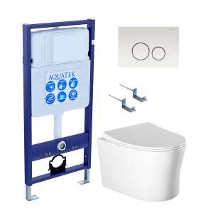 Комплект Aquatek Ника SET AQUATEK НИКА-016 4в1 кнопка хром глянцевый
