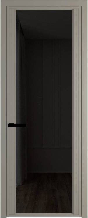 Межкомнатная дверь Profil Doors 2 AGP цвет профиля Никель матовый, стекло безопасное 6 мм черное тонированное 600x2000