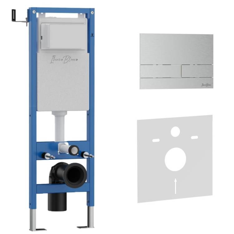 Система инсталляции для унитазов Iberica Blanca Inox-S IB.001М.016.01 кнопка смыва хром матовый