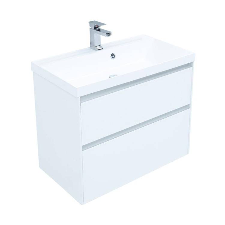 Тумба с раковиной Aquanet Гласс 80