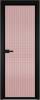 Межкомнатная дверь Profil Doors 1 AV цвет профиля Черный, стекло безопасное 6 мм мору розовое 700x2000