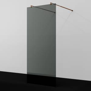 Душевая перегородка Wasserkraft Vechte (Фехте) 60W46RG-TG профиль розовое золото глянцевое, стекло тонированное, 110x200