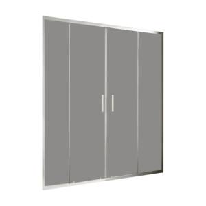 Душевая дверь в нишу MaybahGlass MGD-1833-5 профиль хром матовый, стекло графит, 195x195