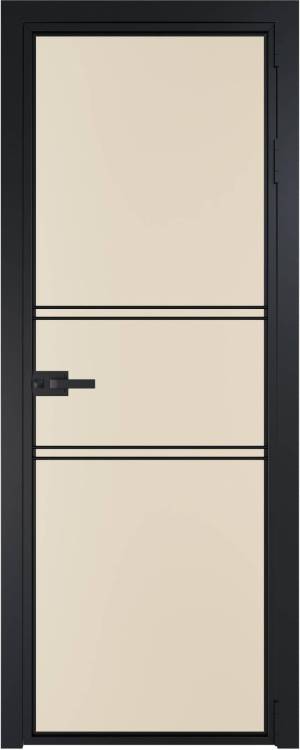 Межкомнатная дверь Profil Doors 2 AX цвет профиля Черный, стекло безопасное 6 мм монохром жемчуг 700x2000