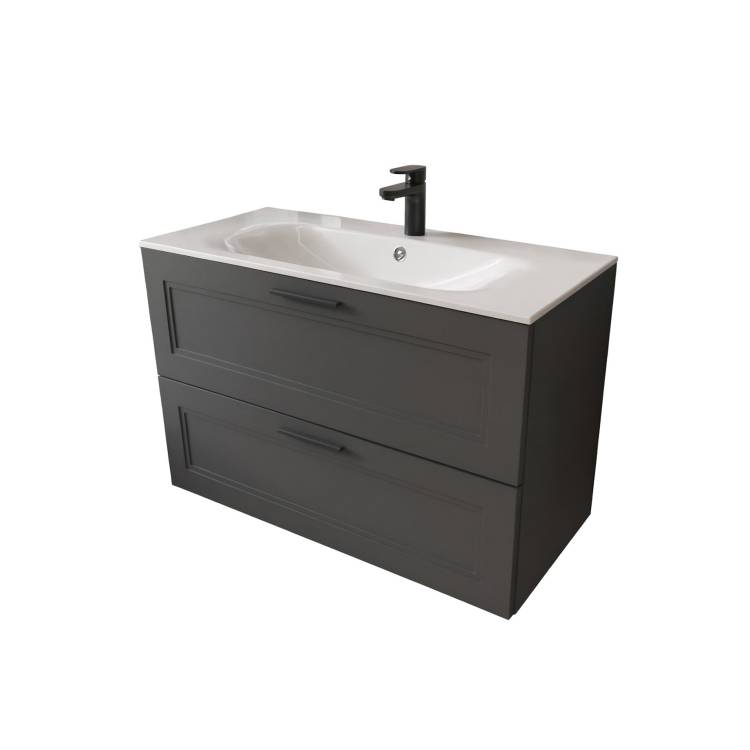 Тумба с раковиной Terminus Classik CLA101002701601O графит , 100x62