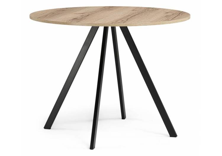 Стол Woodville Баргел 611363 дуб делано, черный 90x90x75