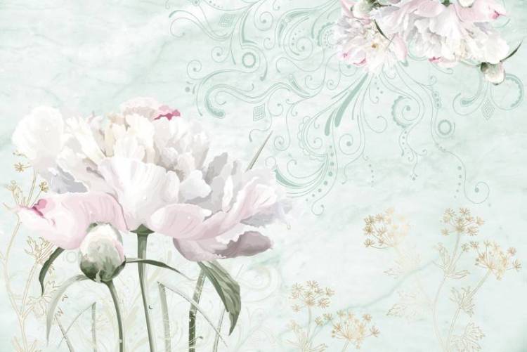 3D Фотообои Artegrafico «Нежная композиция с пионами» RC-014 акварель
