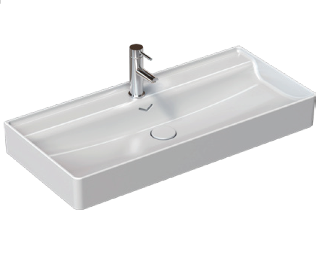 Раковина Isvea Vea 101 10VAS5101I сифон в комплекте, белая, 101x46.5