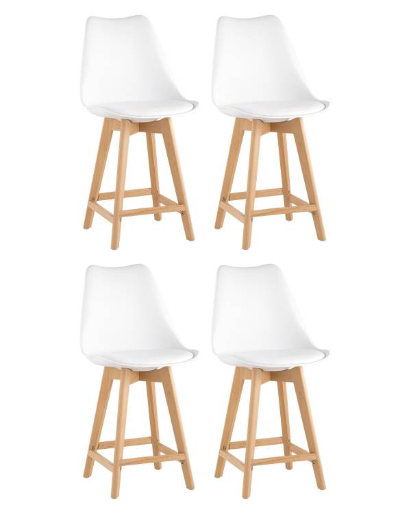 Набор из 4 полубарных стульев Stool Group Frankfurt Y815A-65CM white X4 белый