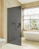 Душевая перегородка MaybahGlass MGD-698-3ш 79x195, стекло графит 8 мм, профиль золото