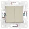 Выключатель 2-клавишный проходной IEK Skandy SK-V22-0-10-K10 бежевый фото 2