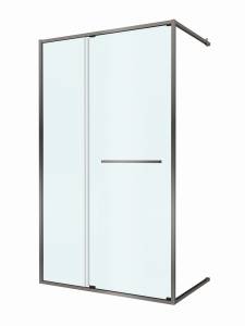 Душевая дверь в нишу Cezares LUX-B-FS-11-120-C-GM профиль оружейная сталь, стекло прозрачное, 120x195