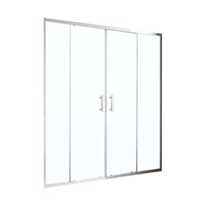 Душевая дверь в нишу MaybahGlass MGD-1823-5 профиль хром матовый, стекло прозрачное, 180x195