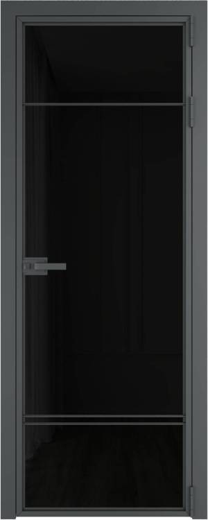 Межкомнатная дверь Profil Doors 4 AX цвет профиля Серая ночь, стекло безопасное 6 мм черный триплекс 800x2000