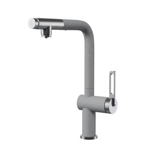 Смеситель для кухни Granula GR-8169 базальт, с выдвижным изливом