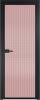 Межкомнатная дверь Profil Doors 1 AX цвет профиля Черный, стекло безопасное 6 мм мору розовое 600x2000