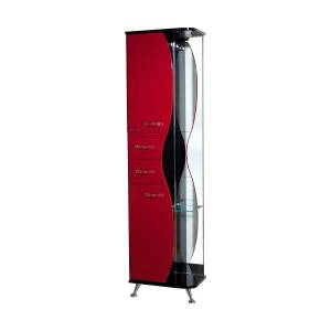 Шкаф-пенал с зеркалом Bellezza Рио 50 L красный с черным