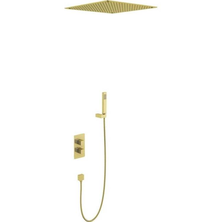 Душевой комплект Timo Petruma SX-5029/17SM золотой, с термостатом, с внутренней частью