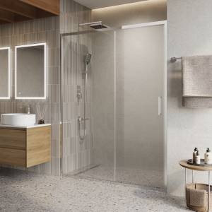 Душевая дверь в нишу Belbagno LUCE-BF-1-150-C-Cr профиль хром, стекло прозрачное, 150x195