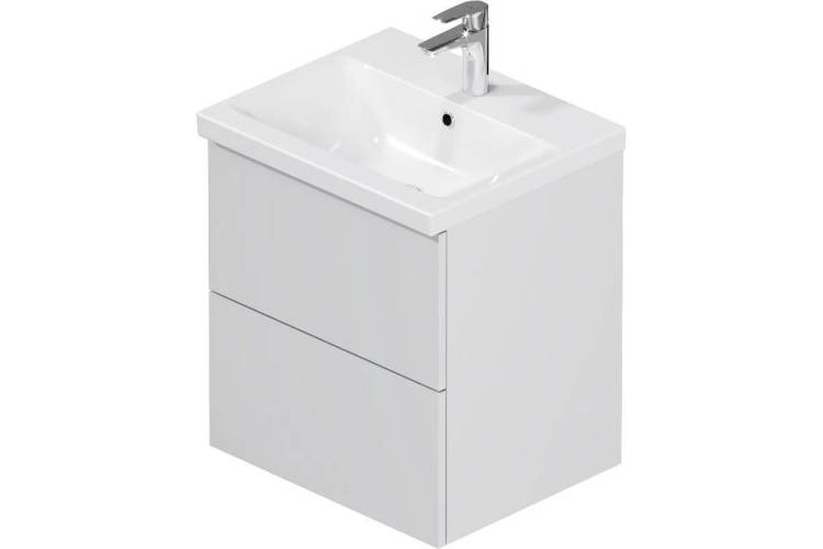 Тумба с раковиной Am.Pm Gem M90-FHX0502WG-WCC0502WG подвесная, 2 ящика, белый глянец, 50 см