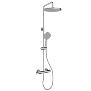 Душевая стойка Sancos Teo SC11001CH c термостатом, с регулировкой по высоте, 3 режима, хром