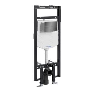 Система инсталляции для унитазов Wasserkraft Dinkel 58TLT.010.ME.PB04 клавиша черный глянцевый
