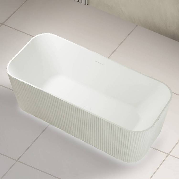 Ванна из искусственного камня Abber Stein AS9663 170x75 белая матовая