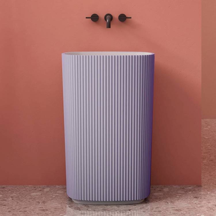 Раковина с пьедесталом Abber Stein AS2502Violett фиолетовая