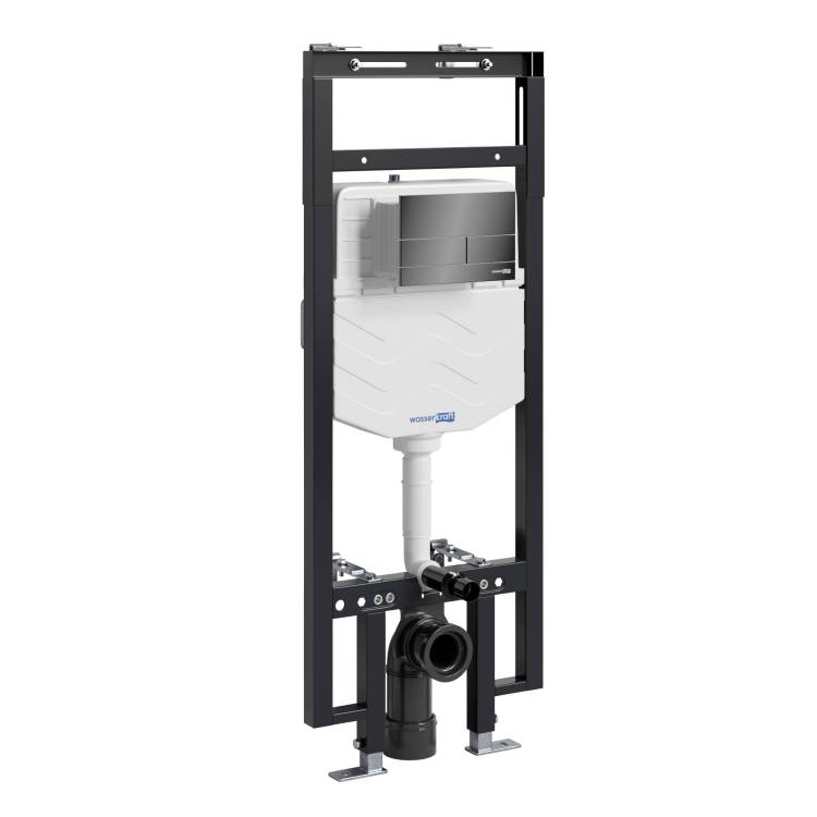 Система инсталляции для унитазов Wasserkraft Dinkel 58TLT.010.ME.PB04 клавиша черный глянцевый