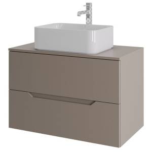 Тумба с раковиной Orange Line Li-80TuLMDF+B02-460W латте матовый, 80.5 см