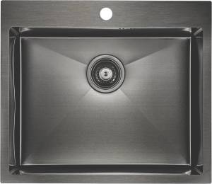Мойка кухонная Paulmark Brim PM215951-GM вороненая сталь