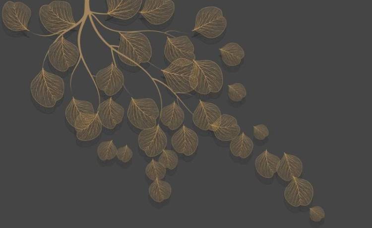 3D Фотообои Artegrafico «Утончённая ветвь в коричневых тонах» PL-093 акварель